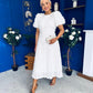 Pippa 3D Floral Occasion Dress White