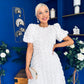 Pippa 3D Floral Occasion Dress White
