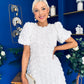 Pippa 3D Floral Occasion Dress White