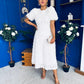 Pippa 3D Floral Occasion Dress White