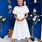 Pippa 3D Floral Occasion Dress White