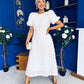 Pippa 3D Floral Occasion Dress White