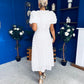 Pippa 3D Floral Occasion Dress White