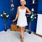 Celeste 3D Floral Square Neck Mini Dress Ivory