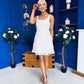 Celeste 3D Floral Square Neck Mini Dress Ivory