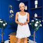 Celeste 3D Floral Square Neck Mini Dress Ivory