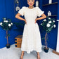 Pippa 3D Floral Occasion Dress Cream
