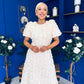 Pippa 3D Floral Occasion Dress Cream