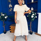 Pippa 3D Floral Occasion Dress Cream