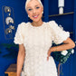 Pippa 3D Floral Occasion Dress Cream