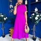 Joanna High Neck Bow Detail Midi Dress Orchid