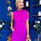 Joanna High Neck Bow Detail Midi Dress Orchid