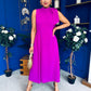Joanna High Neck Bow Detail Midi Dress Orchid