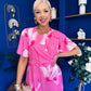 Molly Detailed Midi Dress Floral Pink