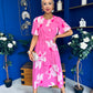 Molly Detailed Midi Dress Floral Pink