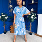 Molly Detailed Midi Dress Floral Blue