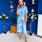 Molly Detailed Midi Dress Floral Blue