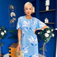 Molly Detailed Midi Dress Floral Blue