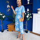 Molly Detailed Midi Dress Floral Blue