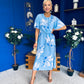 Molly Detailed Midi Dress Floral Blue