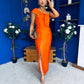 Sofia One Shoulder Occasion Dress Amber