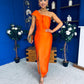 Sofia One Shoulder Occasion Dress Amber
