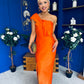 Sofia One Shoulder Occasion Dress Amber