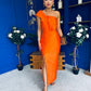 Sofia One Shoulder Occasion Dress Amber
