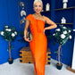 Sofia One Shoulder Occasion Dress Amber