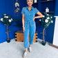 Marissa Short Sleeve Denim Jumpsuit Blue PRE ORDER Arriving 8 July