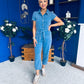 Marissa Short Sleeve Denim Jumpsuit Blue PRE ORDER Arriving 8 July