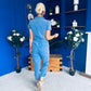 Marissa Short Sleeve Denim Jumpsuit Blue PRE ORDER Arriving 8 July