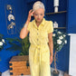 Marissa Short Sleeve Denim Jumpsuit Yellow