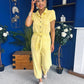Marissa Short Sleeve Denim Jumpsuit Yellow