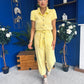 Marissa Short Sleeve Denim Jumpsuit Yellow