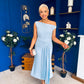 Nalani Pleated Drape Maxi Dress Pwr Blue