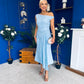 Nalani Pleated Drape Maxi Dress Pwr Blue