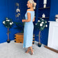 Nalani Pleated Drape Maxi Dress Pwr Blue