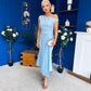 Nalani Pleated Drape Maxi Dress Pwr Blue