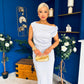 Demi Asymmetric Neckline Maxi Dress Pwr Blue