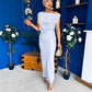 Demi Asymmetric Neckline Maxi Dress Pwr Blue