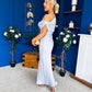 Demi Asymmetric Neckline Maxi Dress Pwr Blue