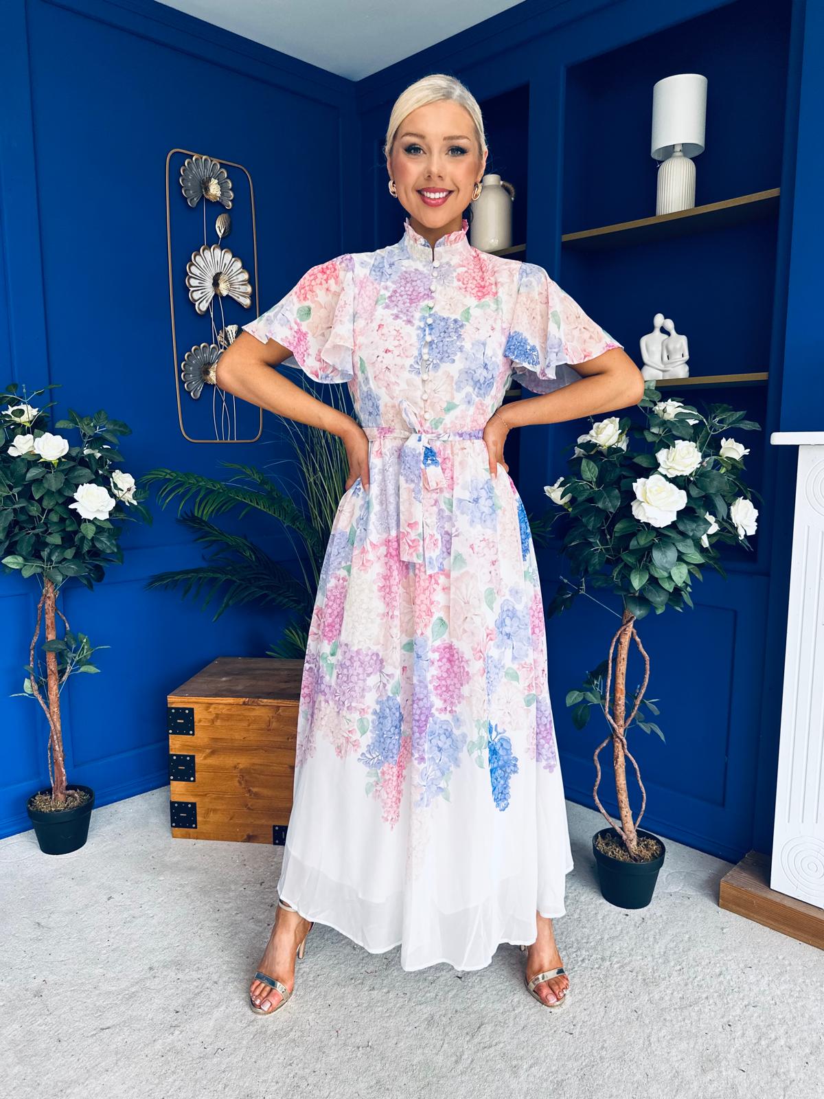 Gianna Detailed Occasion Dress Floral