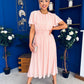 Aoibhinn Gathered Detail Midi Dress Pwr Pink