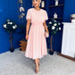 Aoibhinn Gathered Detail Midi Dress Pwr Pink