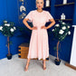 Aoibhinn Gathered Detail Midi Dress Pwr Pink
