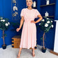 Aoibhinn Gathered Detail Midi Dress Pwr Pink