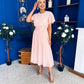Aoibhinn Gathered Detail Midi Dress Pwr Pink