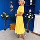 Aoibhinn Gathered Detail Midi Dress Yellow
