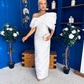 Eden One Shoulder Occasion Dress White